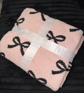 Pink and Black Bows Double-Sized Blanket