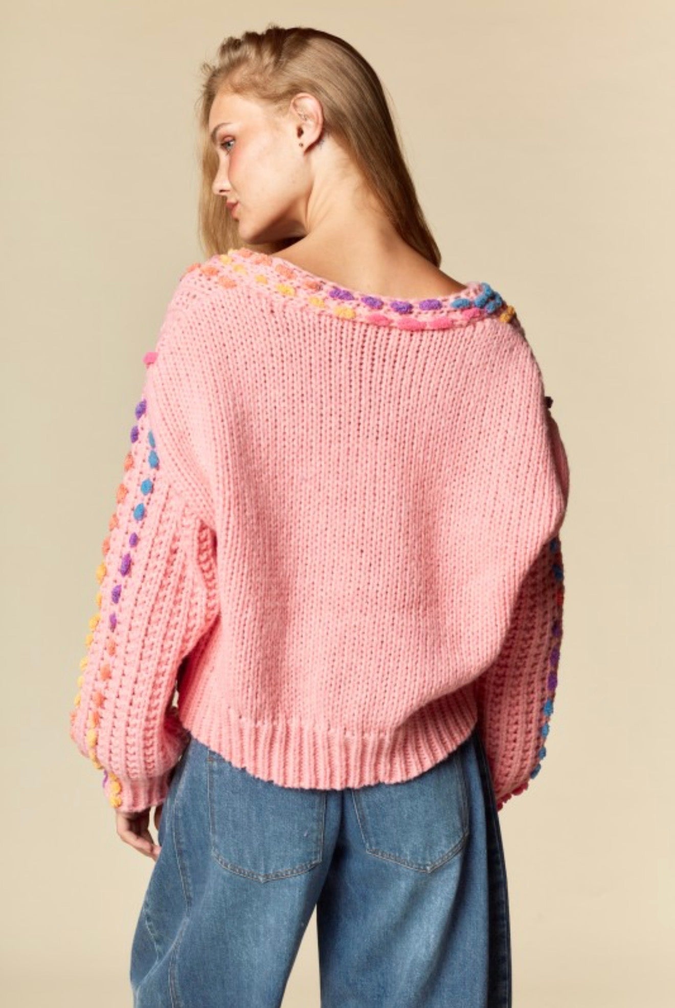 Pom-pom Knit Cardigan