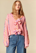 Pom-pom Knit Cardigan