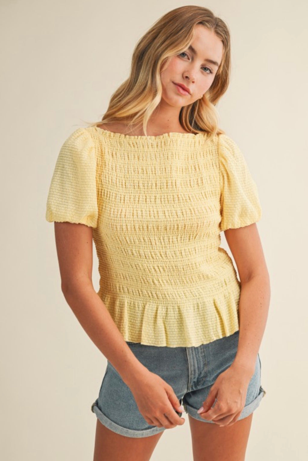 Puff Smocked Sleeve Top