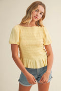 Puff Smocked Sleeve Top
