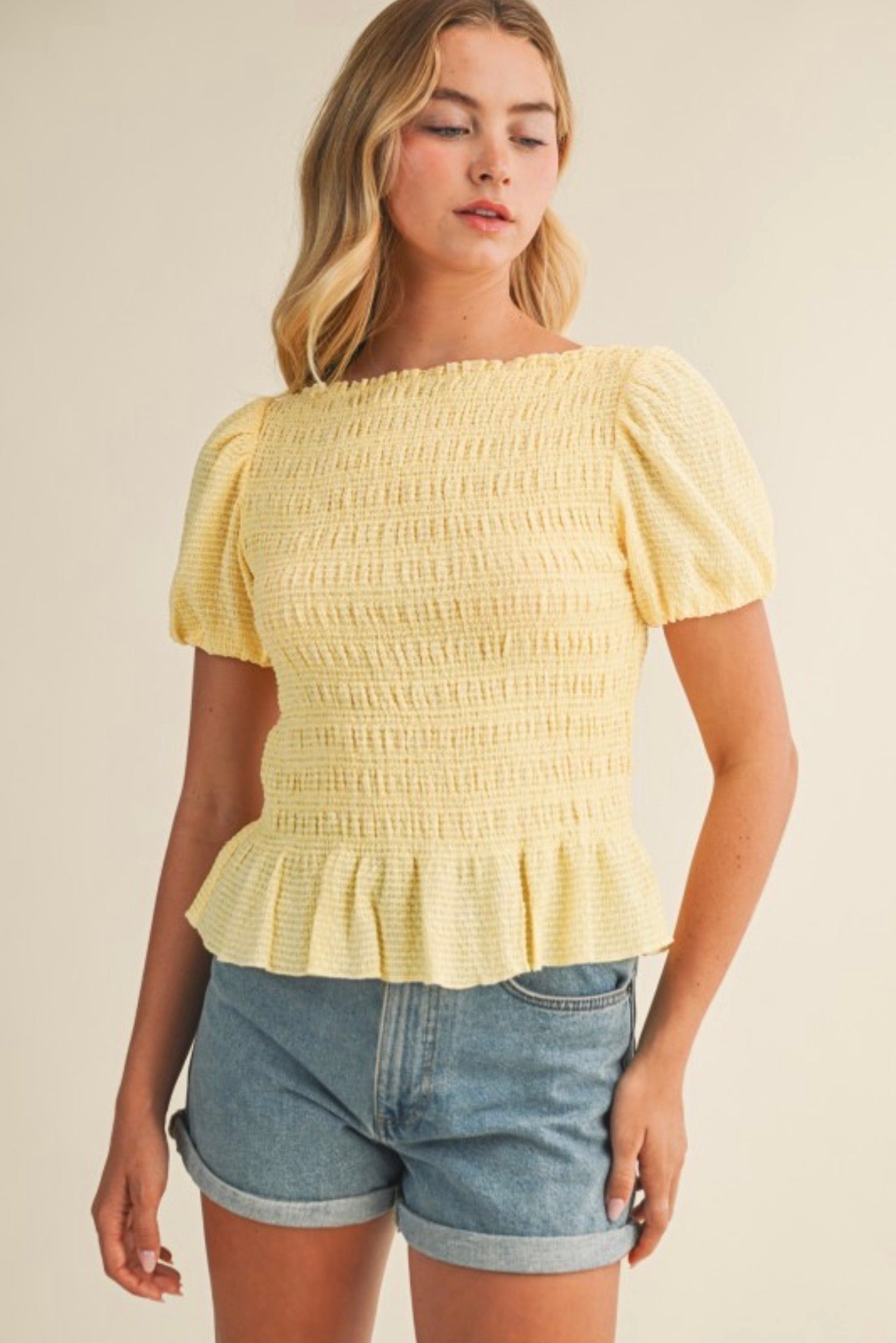 Puff Smocked Sleeve Top