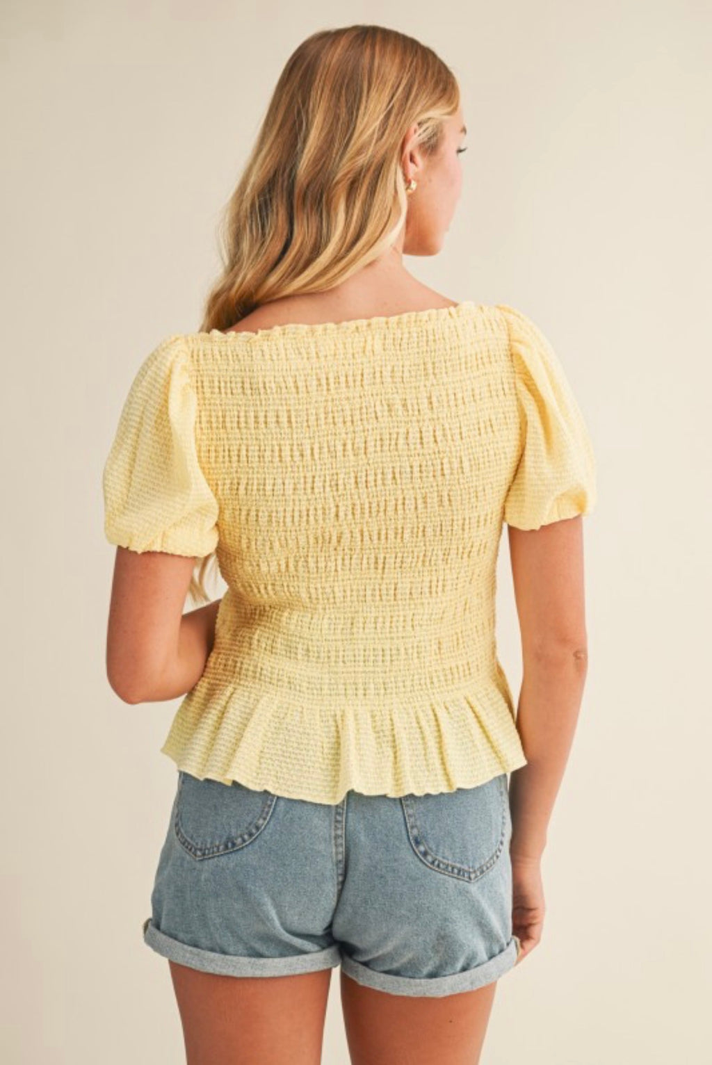 Puff Smocked Sleeve Top